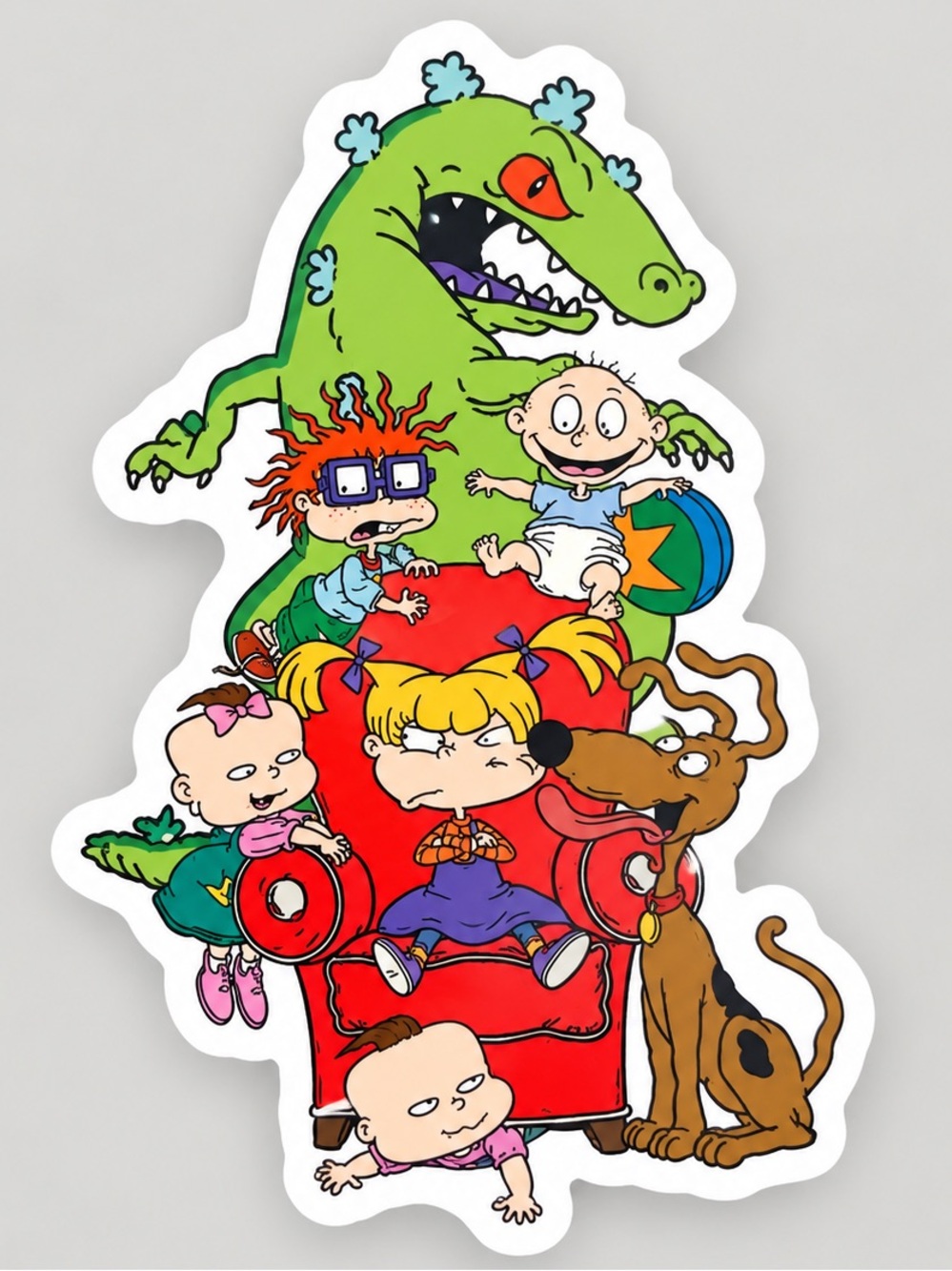 Rugrats Gang & Reptar | 90s Nickelodeon Cartoon Sticker | 5/$10